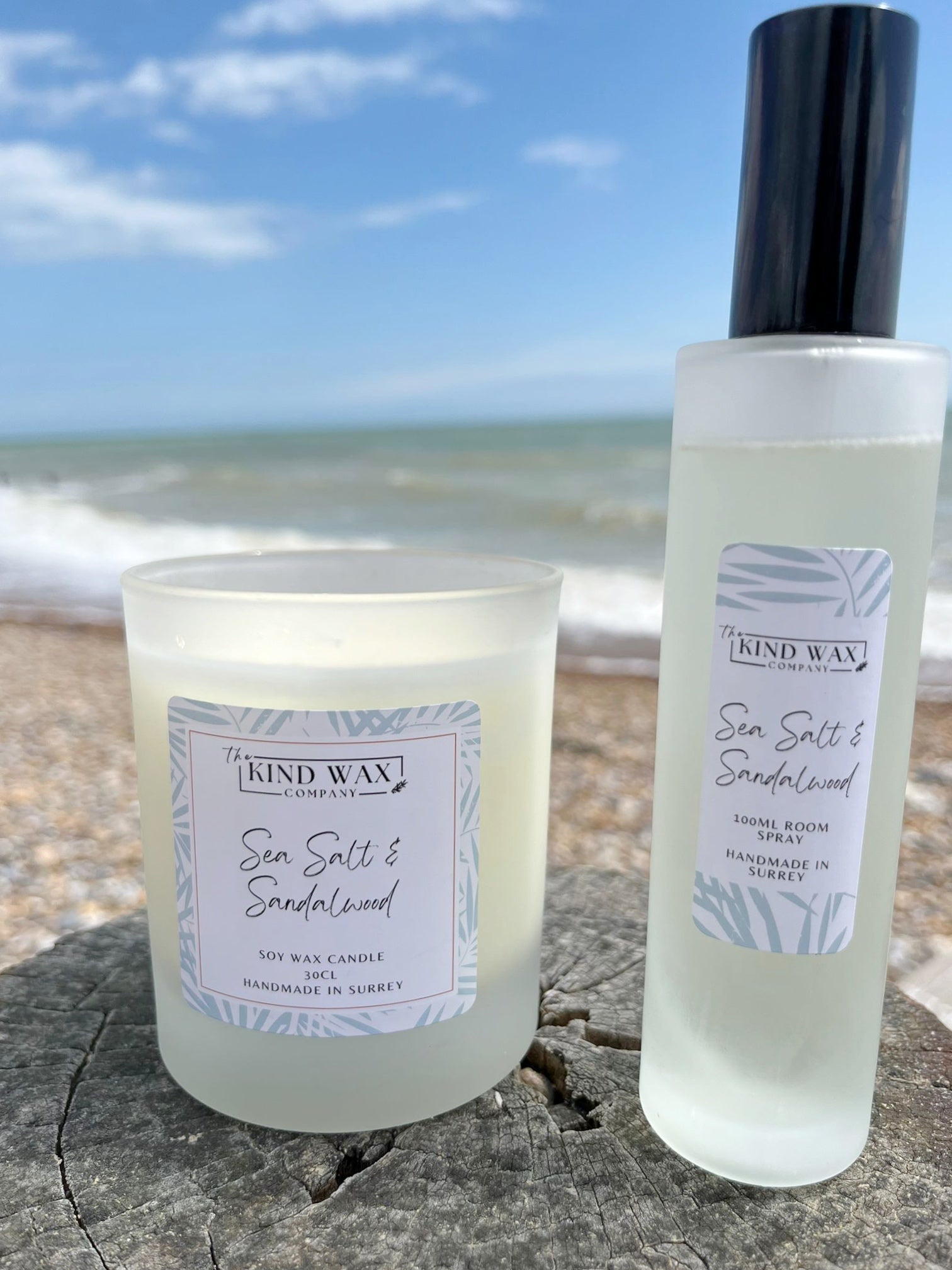 Sea Salt & Sandalwood Soy Candle - TheKindWaxCompany