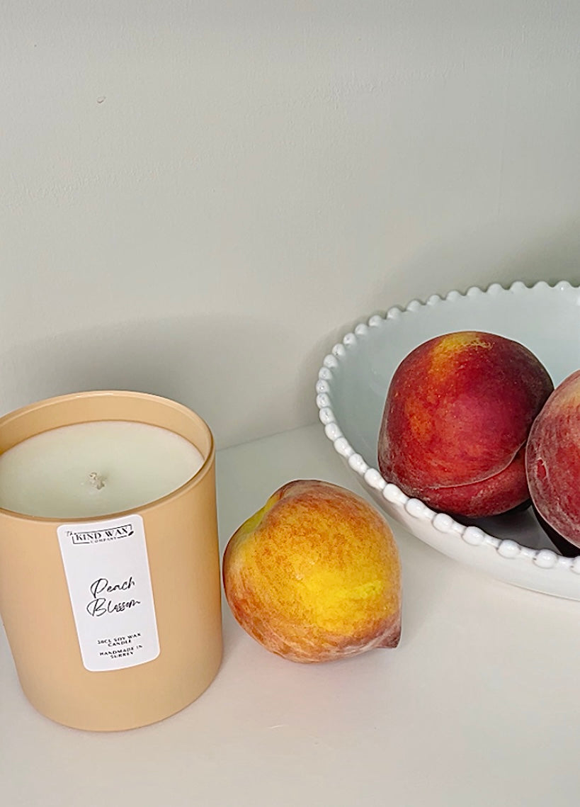 Peach Blossom Scented Soy Candle - TheKindWaxCompany