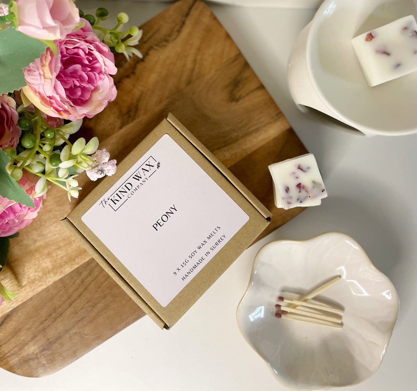 Peony Scented Soy Wax Melts - TheKindWaxCompany