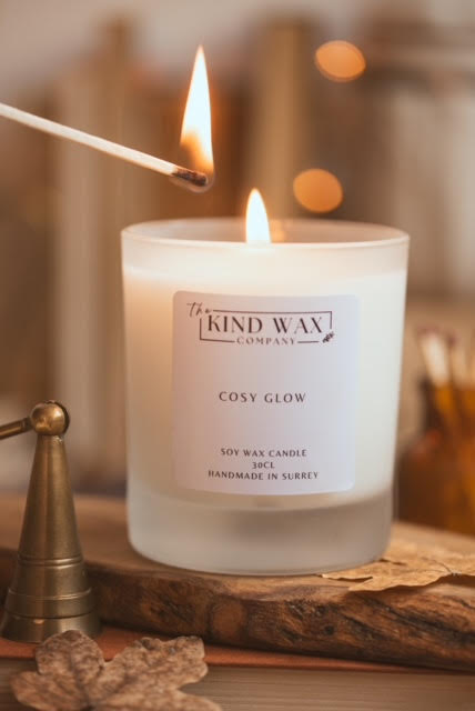 Cosy Glow Scented Soy Candle - TheKindWaxCompany